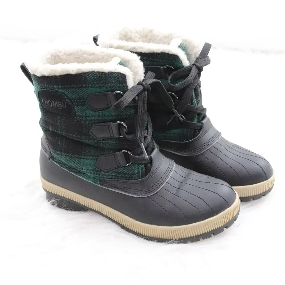 Khombu Women's Plaid‎ Winter Boots Fleece Lined Waterproof  Size 6 Telluride